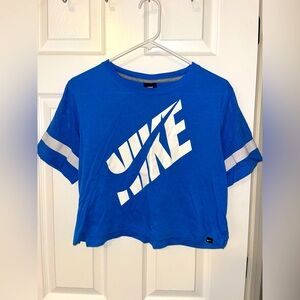 Nike cropped tee with fishnet sleeves